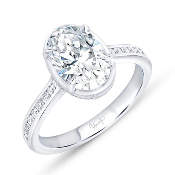 Uneek Alexandria Collection Halo Oval Shaped Engagement Ring