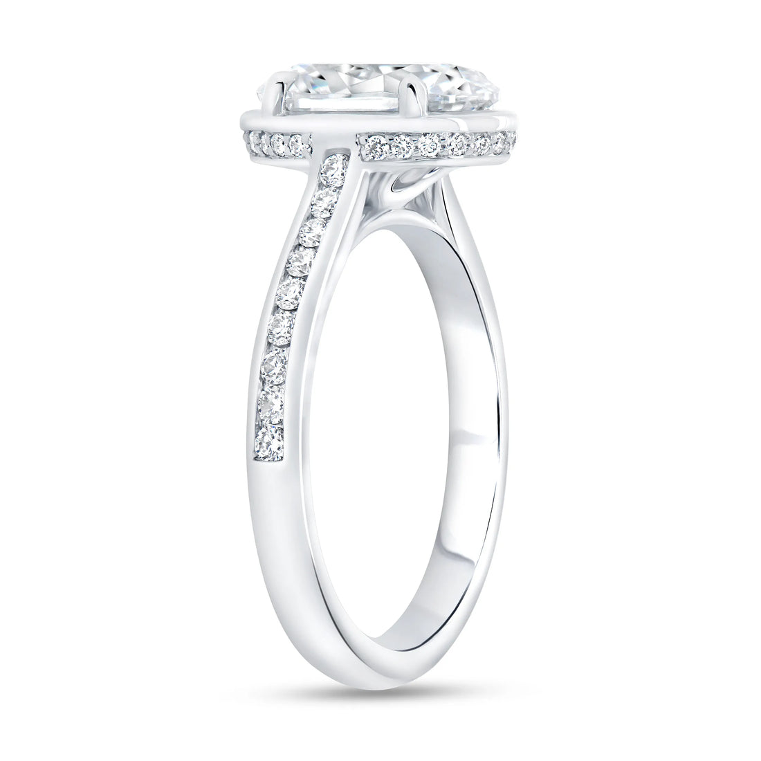 Uneek Alexandria Collection Halo Oval Shaped Engagement Ring