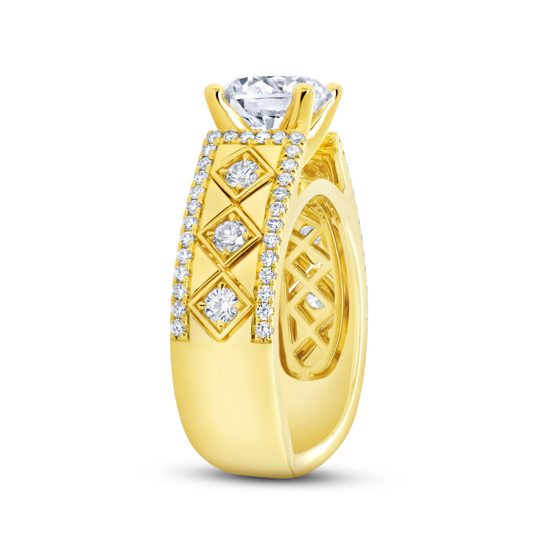 Uneek Alexandria Collection Round Engagement Ring