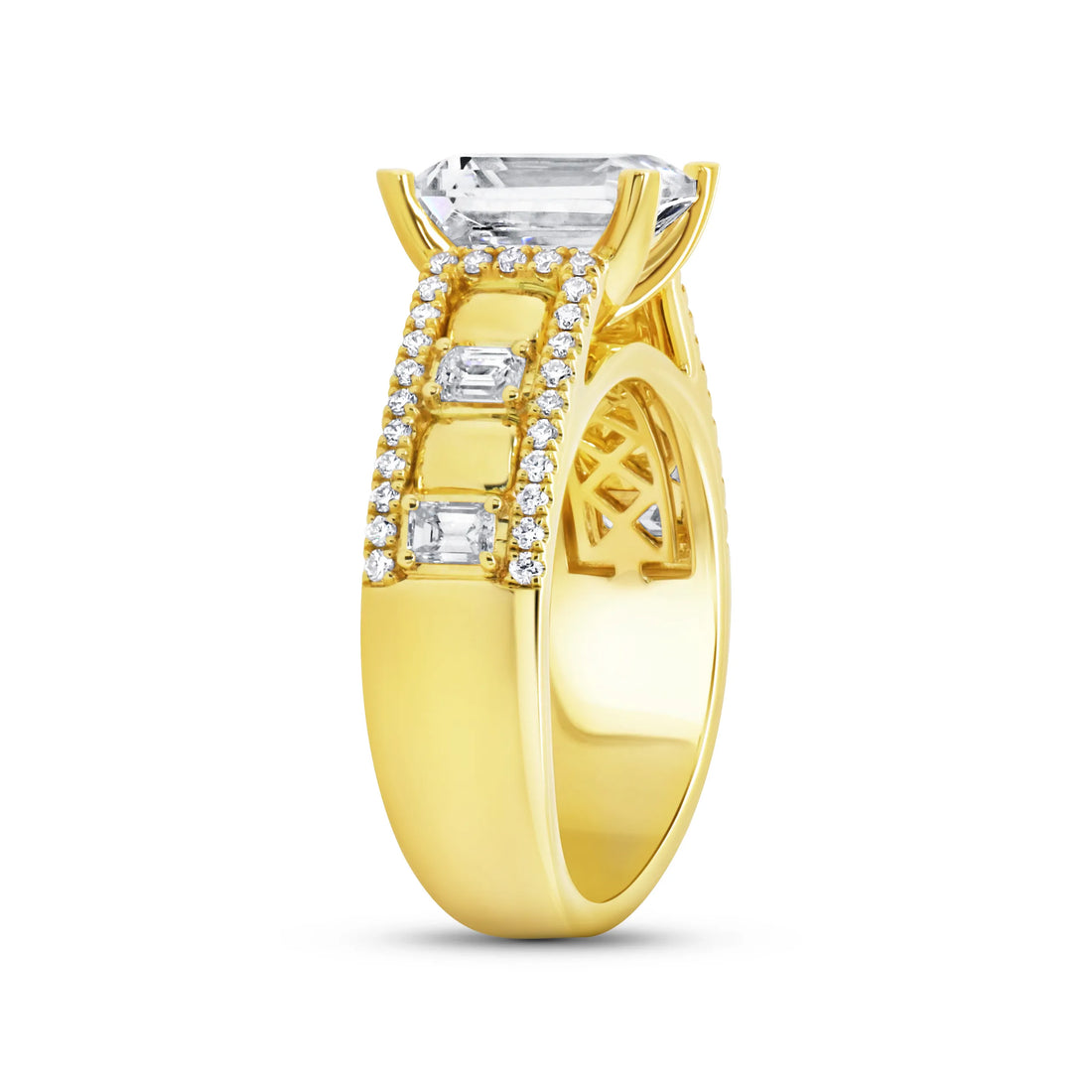 Uneek Alexandria Collection Emerald Cut Engagement Ring
