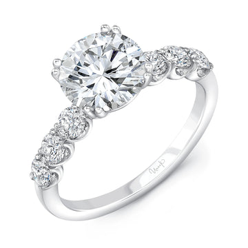 Uneek Timeless Collection Straight Cushion Cut Engagement Ring