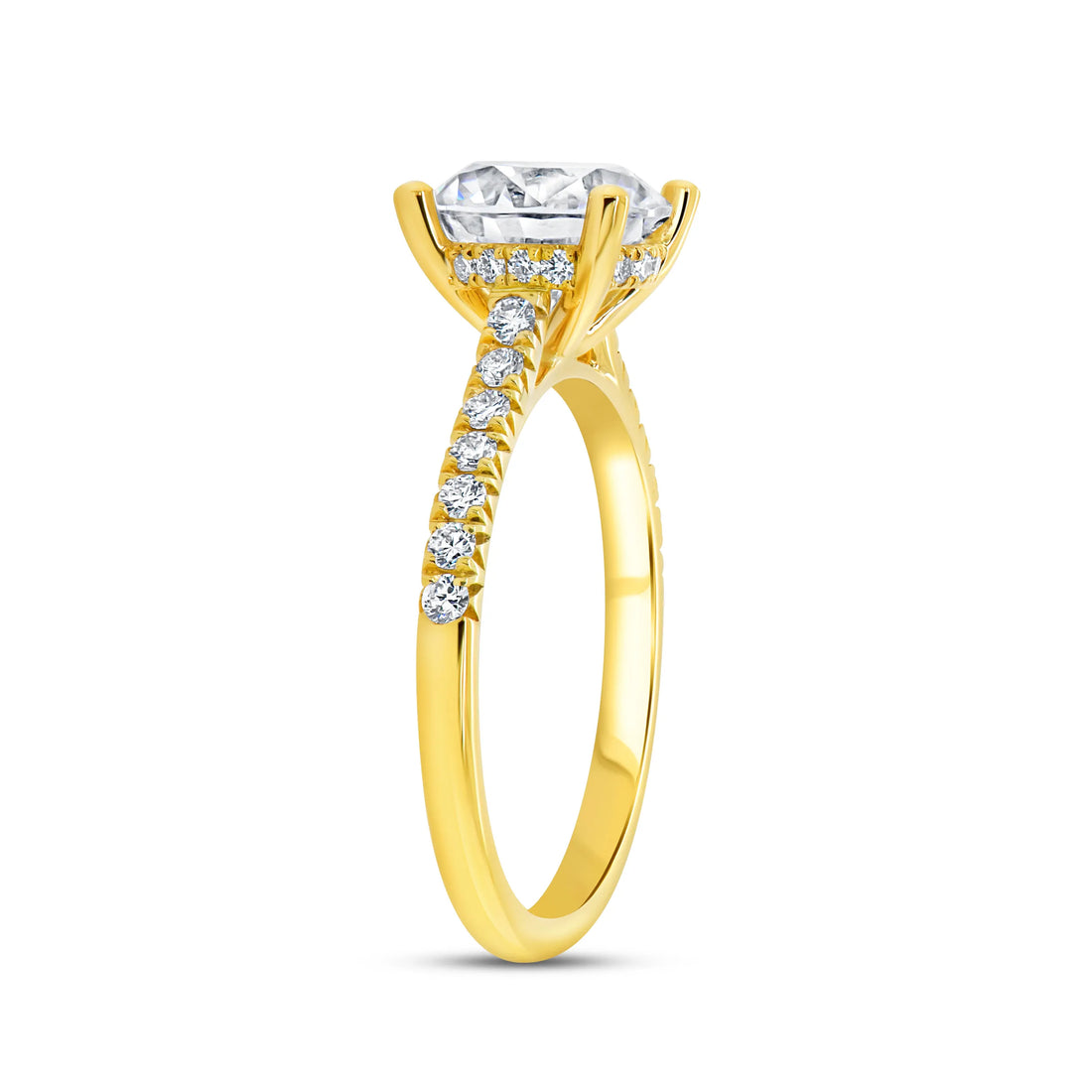 Uneek Timeless Collection Under-Halo Round Diamond Engagement Ring