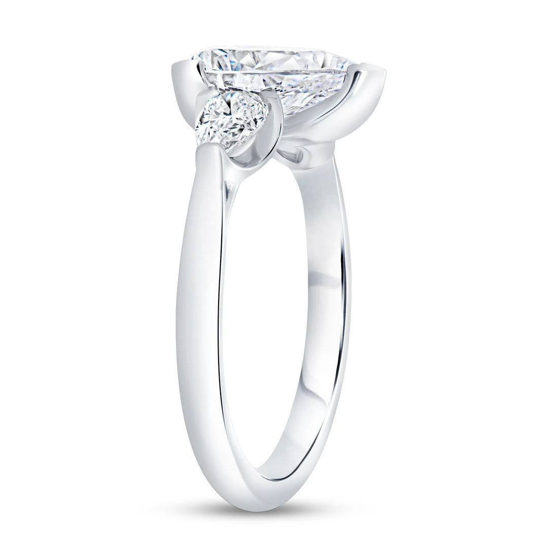 Uneek Alexandria Collection Three-Stone Pear Shaped Engagement Ring