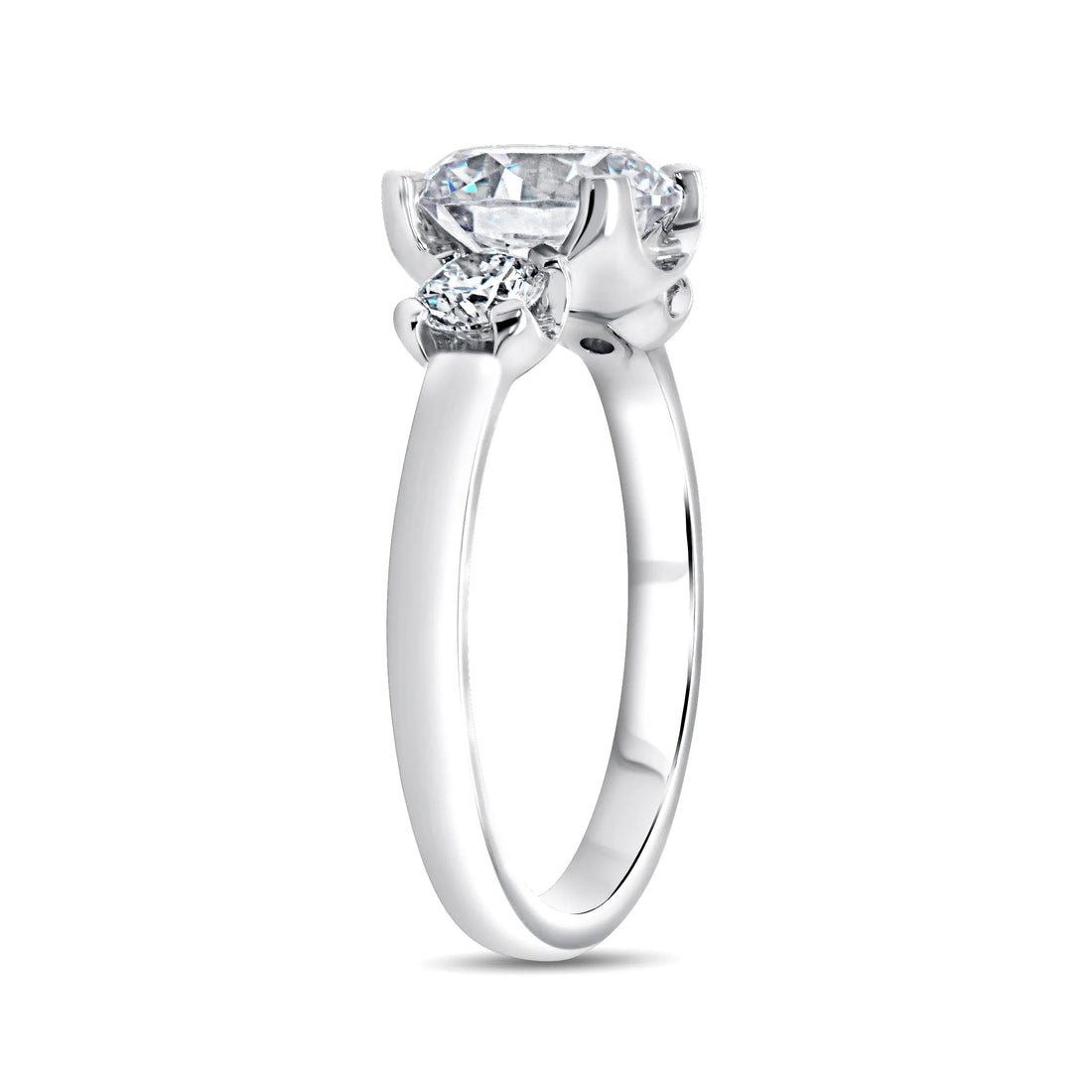 Uneek Alexandria Collection Three-Stone Round Engagement Ring