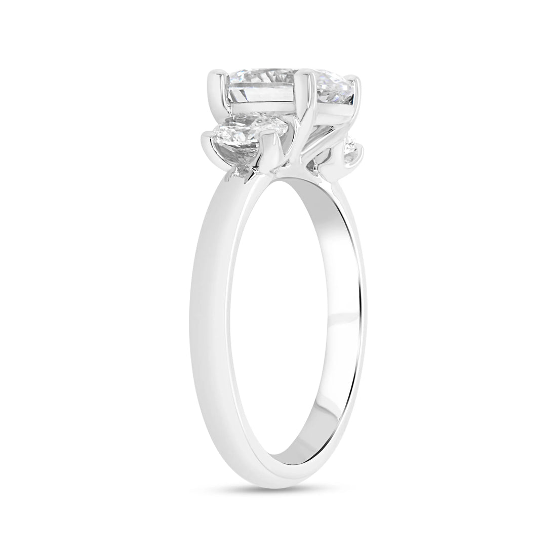 Uneek Alexandria Collection Three-Stone Oval Shaped Engagement Ring