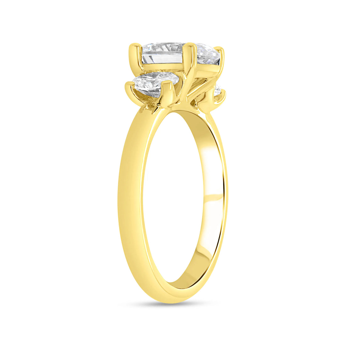Uneek Alexandria Collection Three-Stone Oval Shaped Engagement Ring