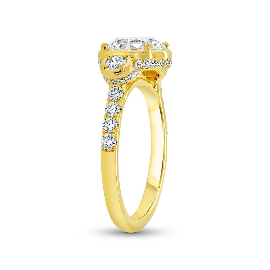 Uneek Alexandria Collection Bezel Round Engagement Ring