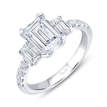 Uneek Alexandria Collection Three-Stone Engagement Ring