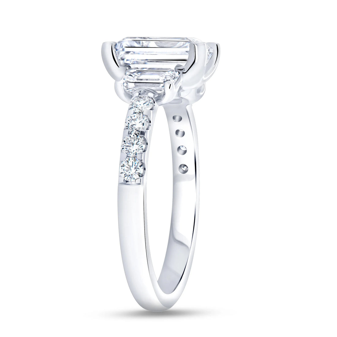 Uneek Alexandria Collection Three-Stone Engagement Ring