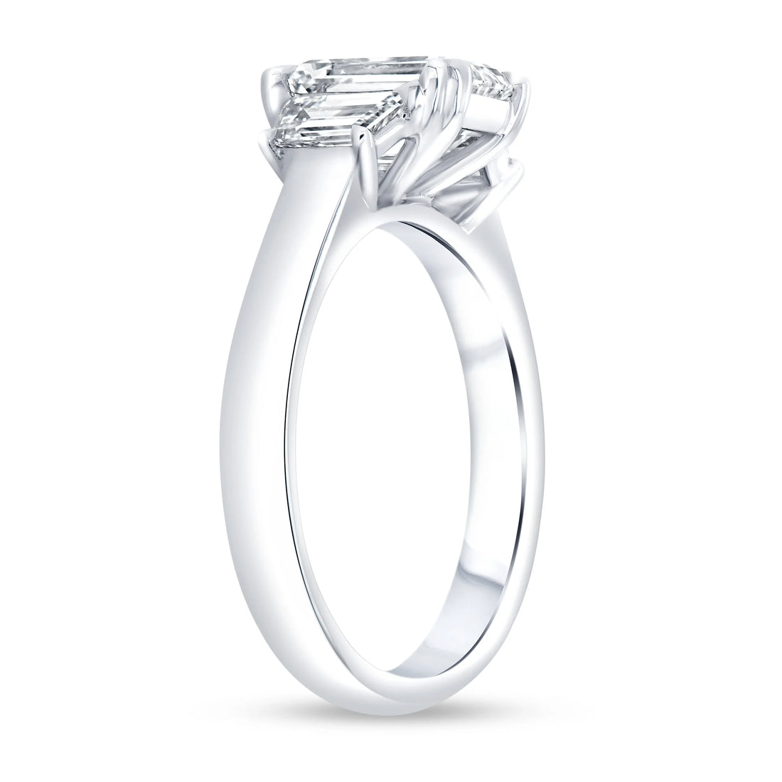 Uneek Signature Collection Three-Stone Emerald Cut Diamond Engagement Ring