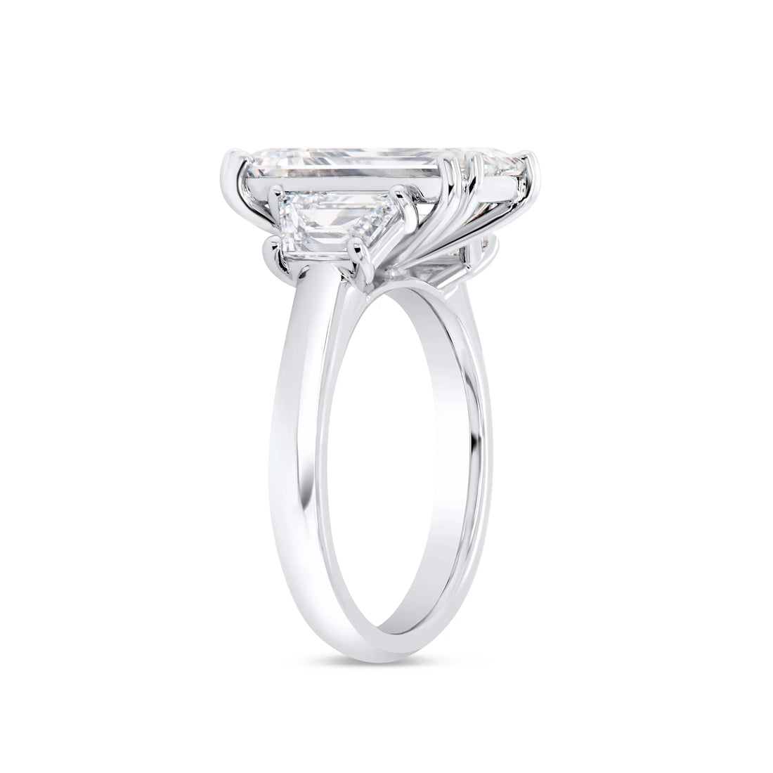Uneek Signature Collection Three-Stone Emerald Cut Diamond Engagement Ring