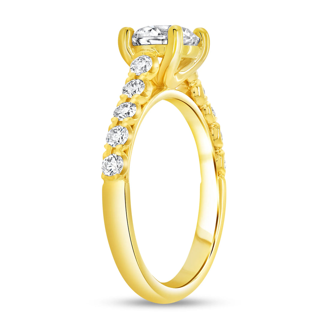 Uneek Timeless Collection Straight Round Engagement Ring