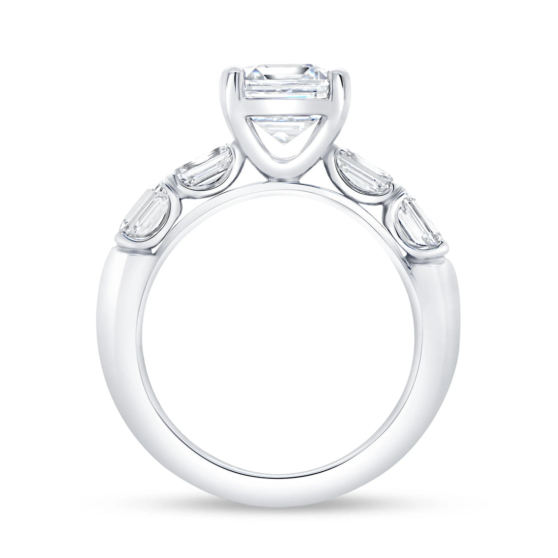 Uneek Timeless Collection Straight Emerald Cut Engagement Ring