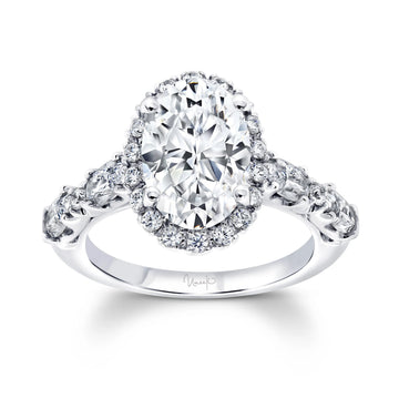 Uneek Timeless Collection Halo Oval Shaped Engagement Ring