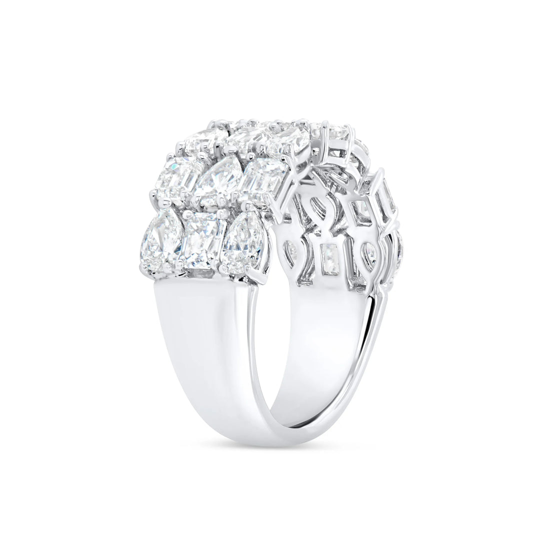 Uneek Signature Collection 3-Row Diamond Anniversary Ring