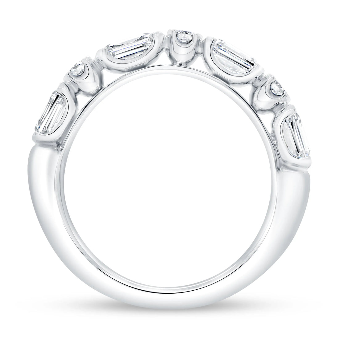 Uneek Timeless Collection Emerald Cut Diamond Wedding Ring