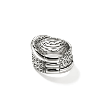 JH Essential Crossover Ring, Sterling Silver