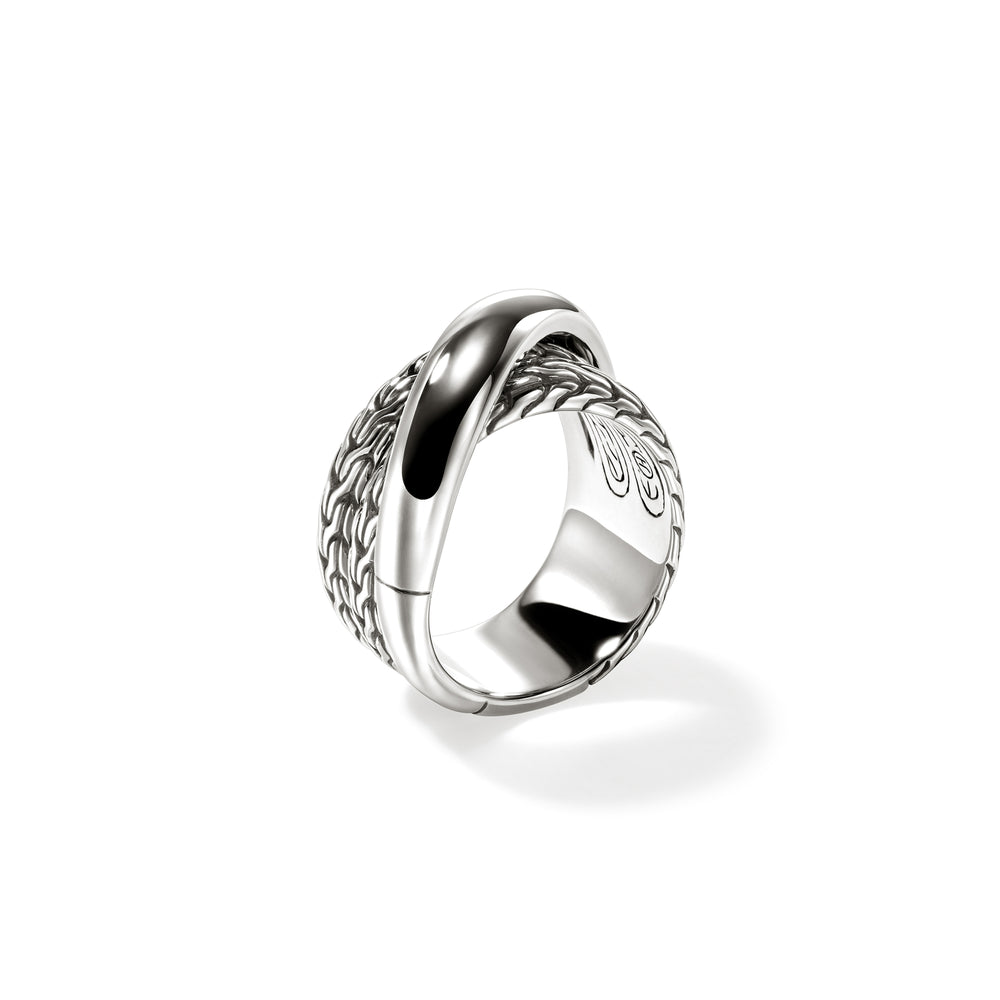 JH Essential Crossover Ring, Sterling Silver