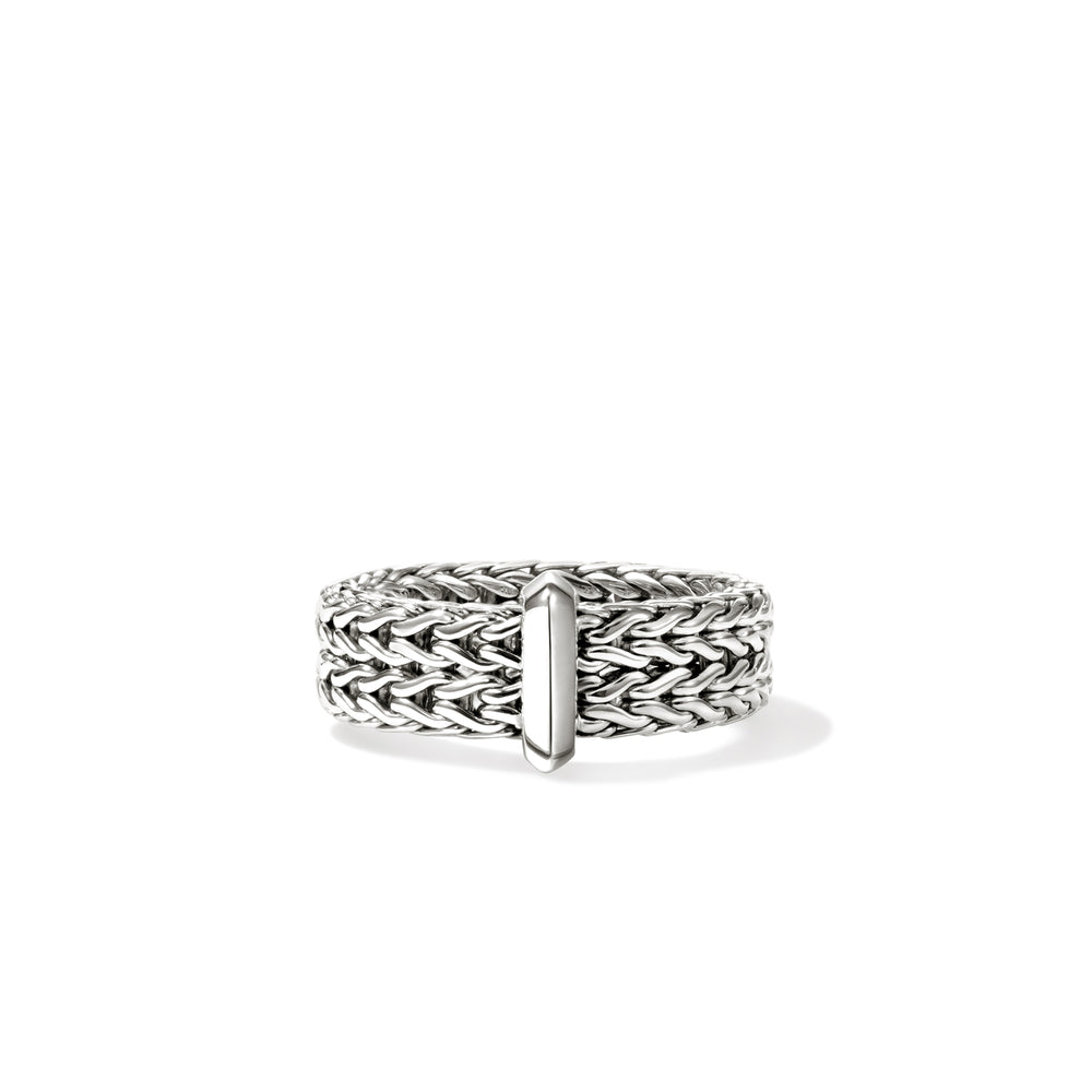 Icon Link Bar Ring, Sterling Silver, 6MM