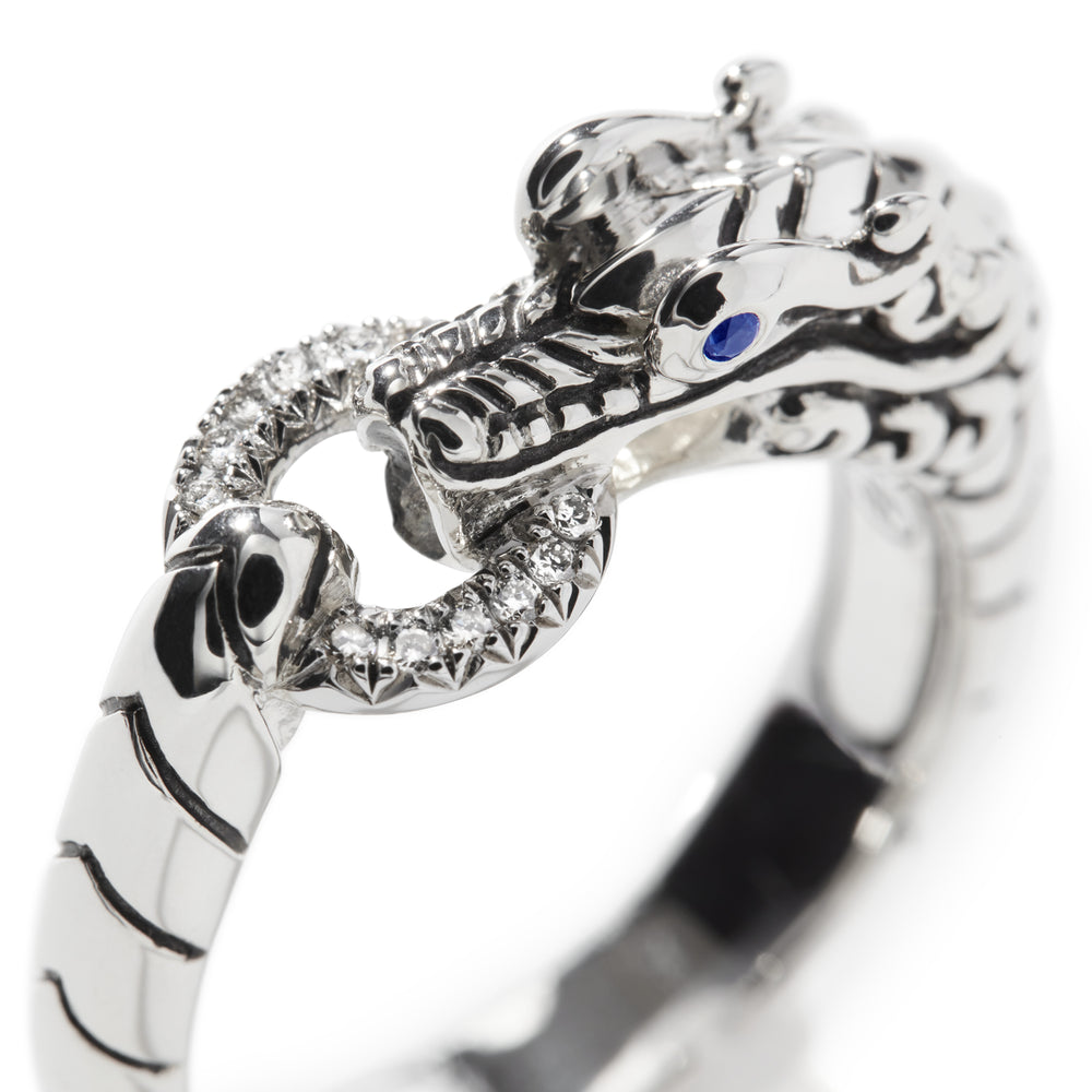 Naga Ring, Sterling Silver, Diamonds