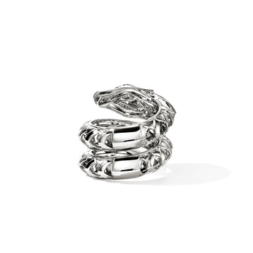 Naga Ring, Sterling Silver, Blue Sapphire