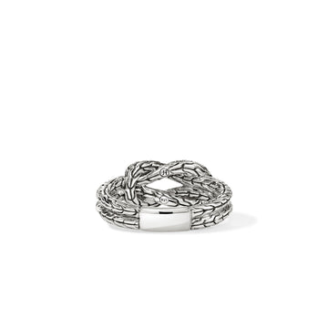 Love Knot Ring, Sterling Silver, Diamonds