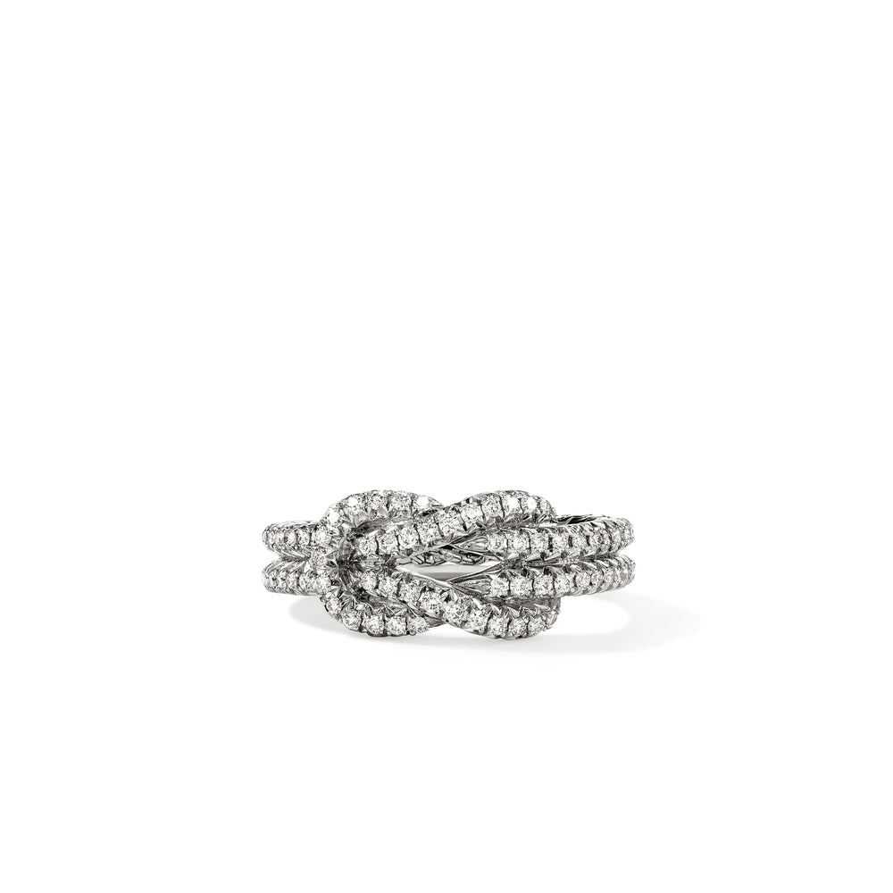Love Knot Ring, Sterling Silver, Diamonds