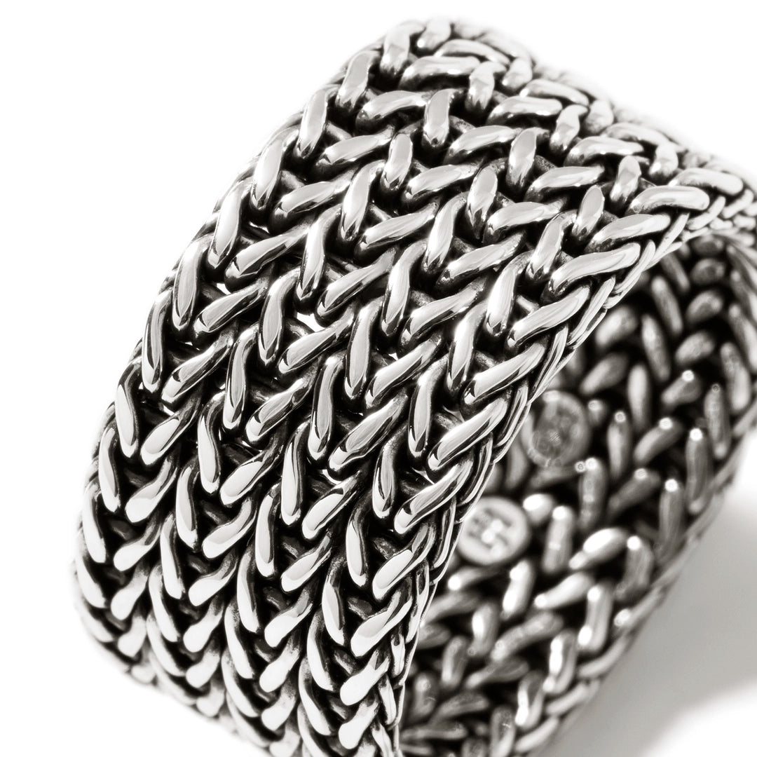 Rata Chain Band Ring, Sterling Silver, Wide