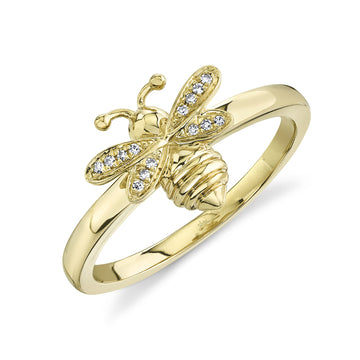 0.03Ct 14K Y/G Diamond Bee Ring
