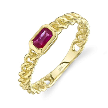 0.27Ct 14K Y/G Ruby Link Ring
