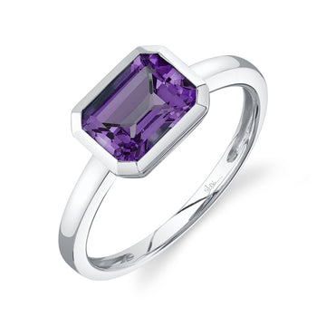 1.18Ct 14K W/G Amethyst Lady'S Ring