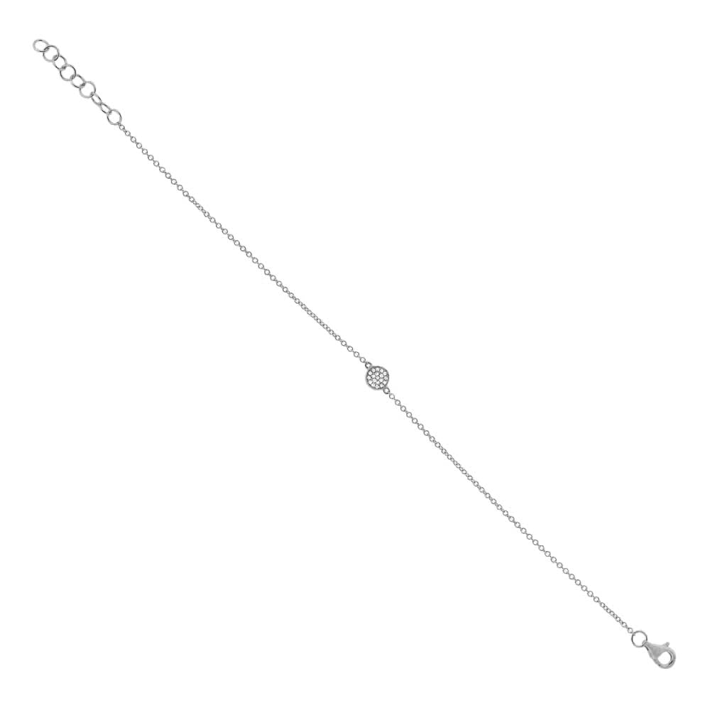 0.05Ct 14K W/G Diamond Pave Circle Bracelet