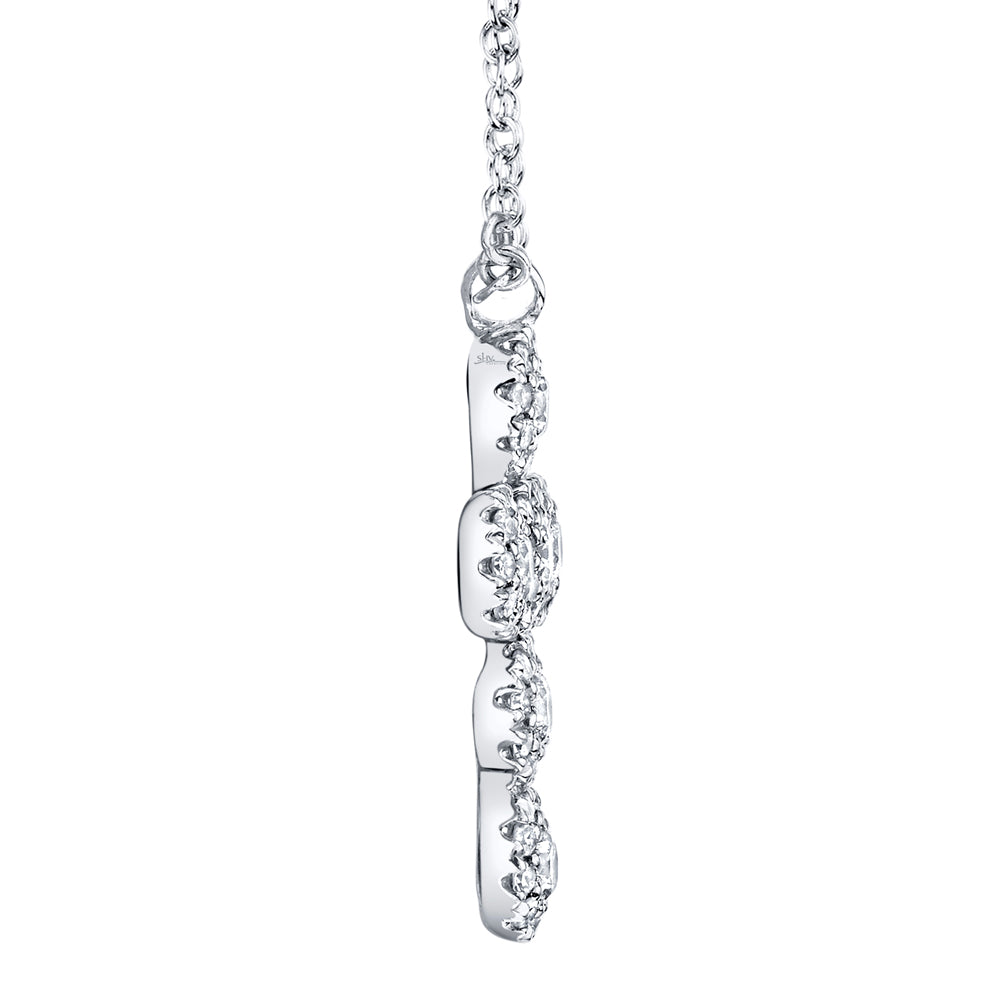 0.25Ct 14K W/G Diamond Cross Necklace