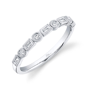 0.14Ct 14K W/G Diamond Baguette Band