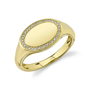 0.08Ct 14K Y/G Diamond Signet Ring