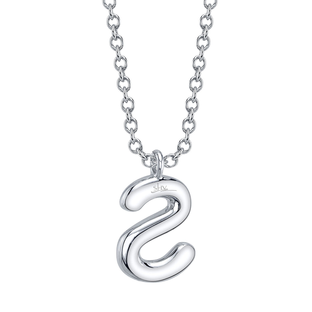 0.09Ct 14K W/G Diamond Pave Necklace - Initial S