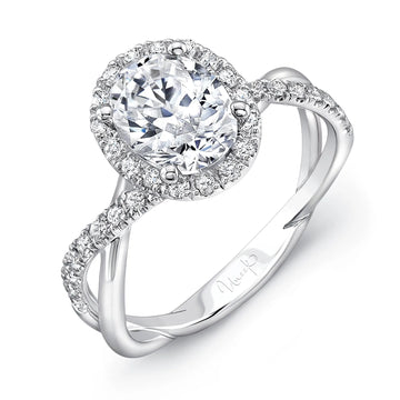 Uneek Infinity Collection Halo Oval Shaped Engagement Ring