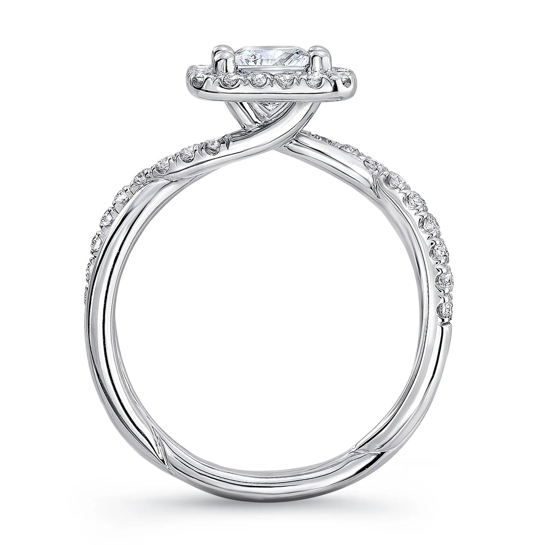Uneek Infinity Collection Halo Princess Cut Engagement Ring