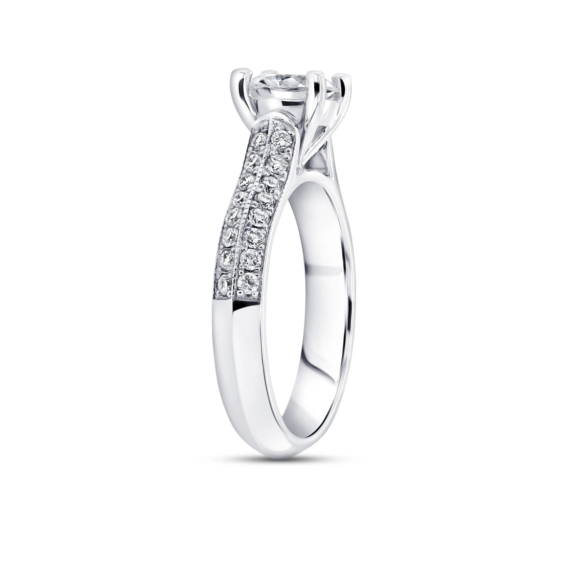 Uneek Bouquet Collection Knife-Edge Engagement Ring