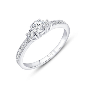 Uneek Bofb Collection Three-Stone Round Diamond Engagement Ring