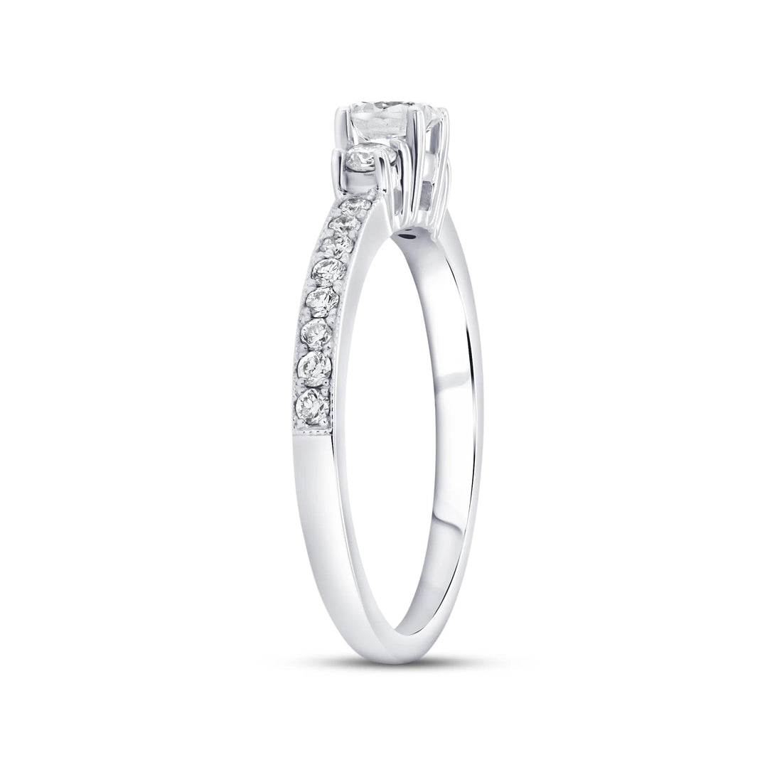 Uneek Bofb Collection Three-Stone Round Diamond Engagement Ring