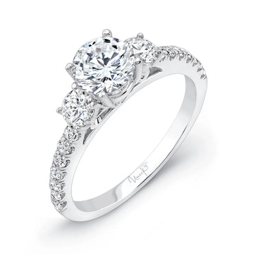 Uneek Bofb Collection Three-Stone Round Engagement Ring