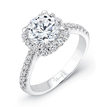 Uneek Bofb Collection Halo Round Engagement Ring