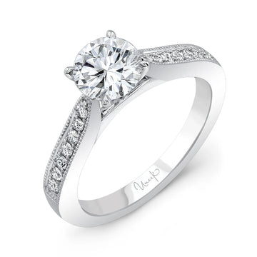Uneek Bofb Collection Straight Round Engagement Ring