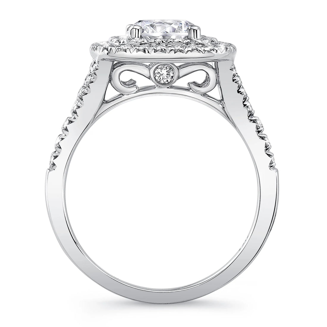 Uneek Bofb Collection Double-Halo Round Engagement Ring