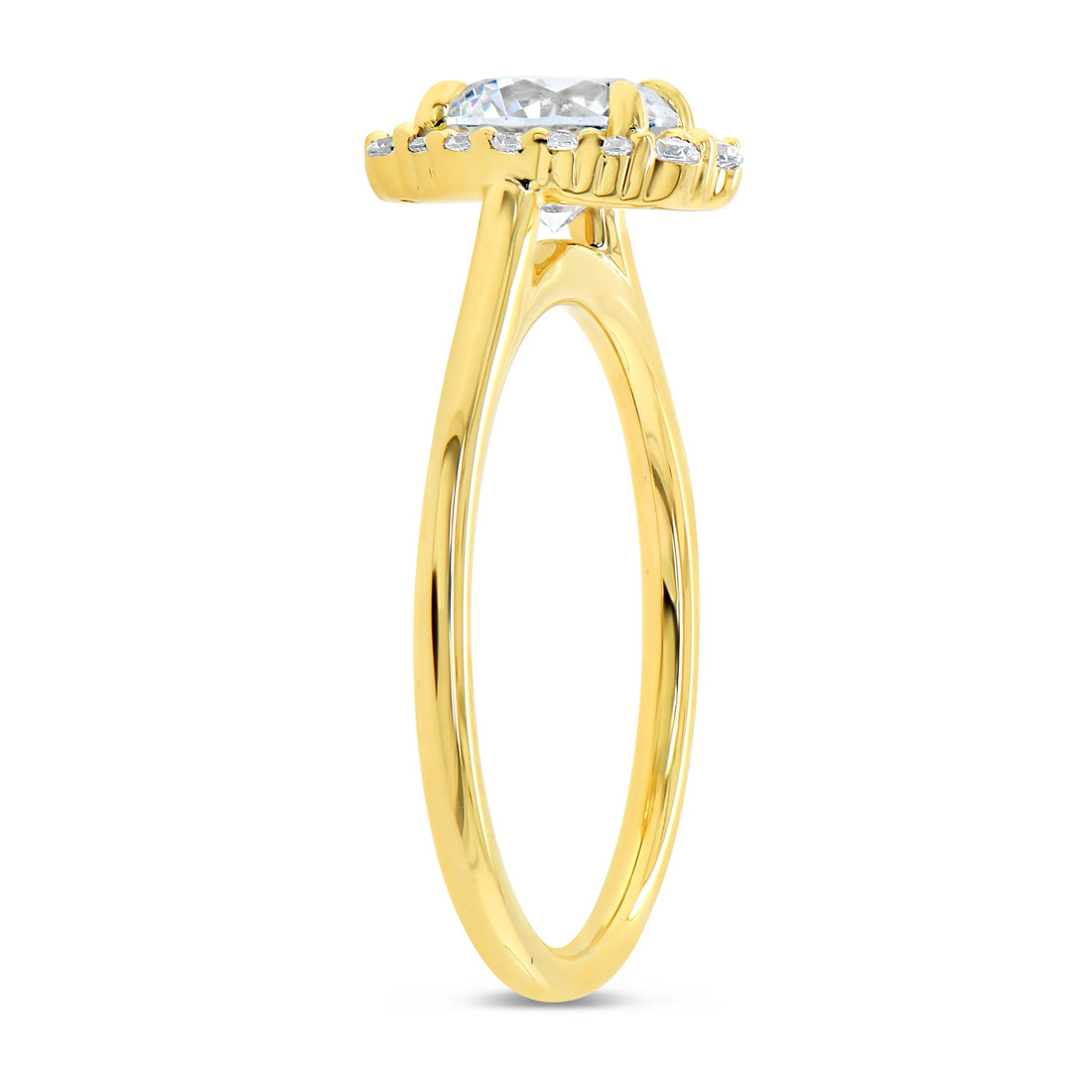 Uneek Petals Collection Halo Round Engagement Ring