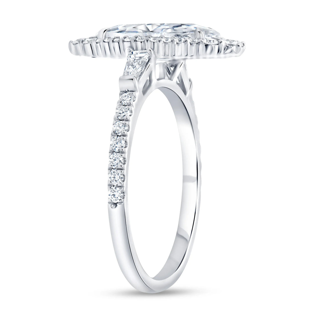 Uneek Petals Collection Halo Marquise Engagement Ring