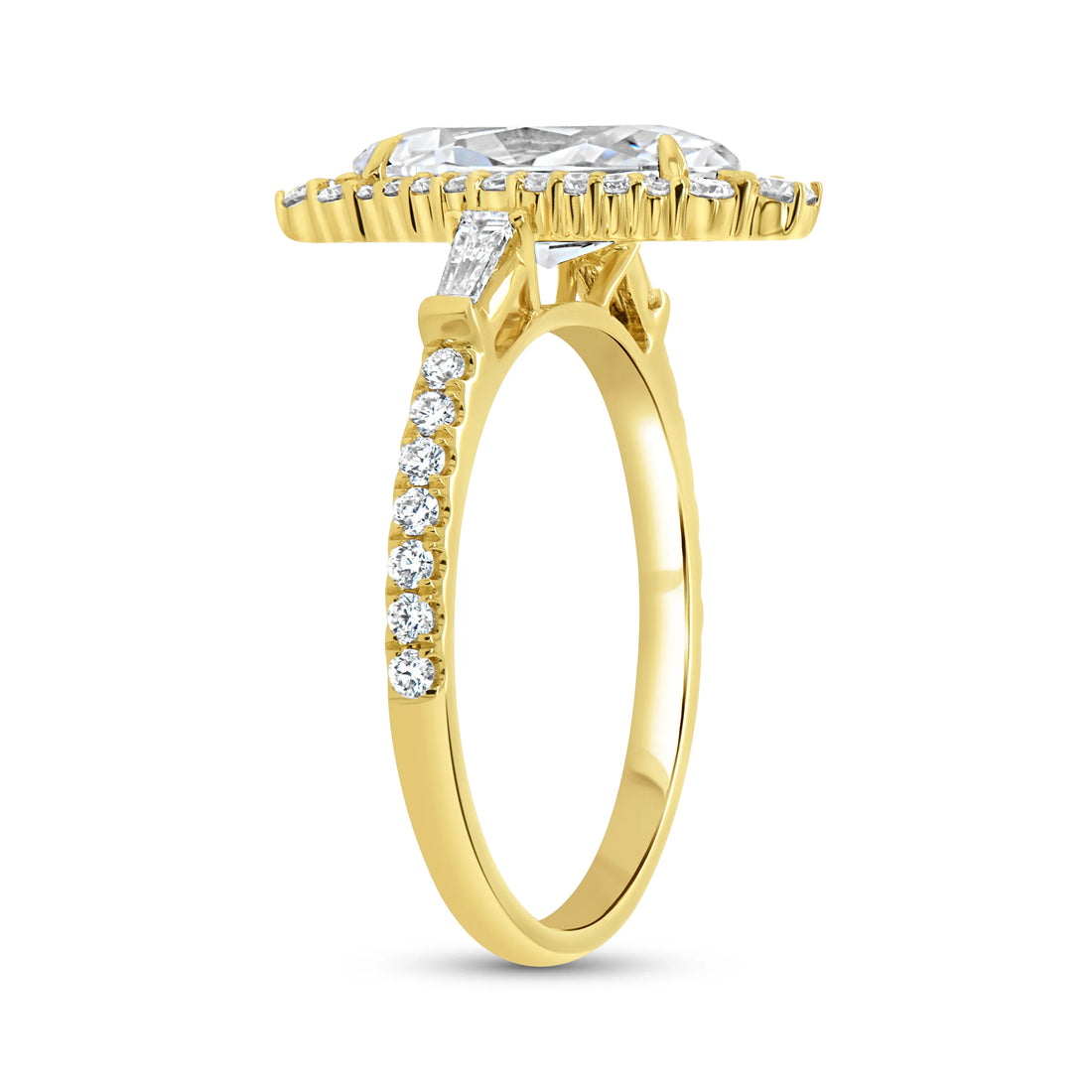 Uneek Petals Collection Halo Marquise Engagement Ring