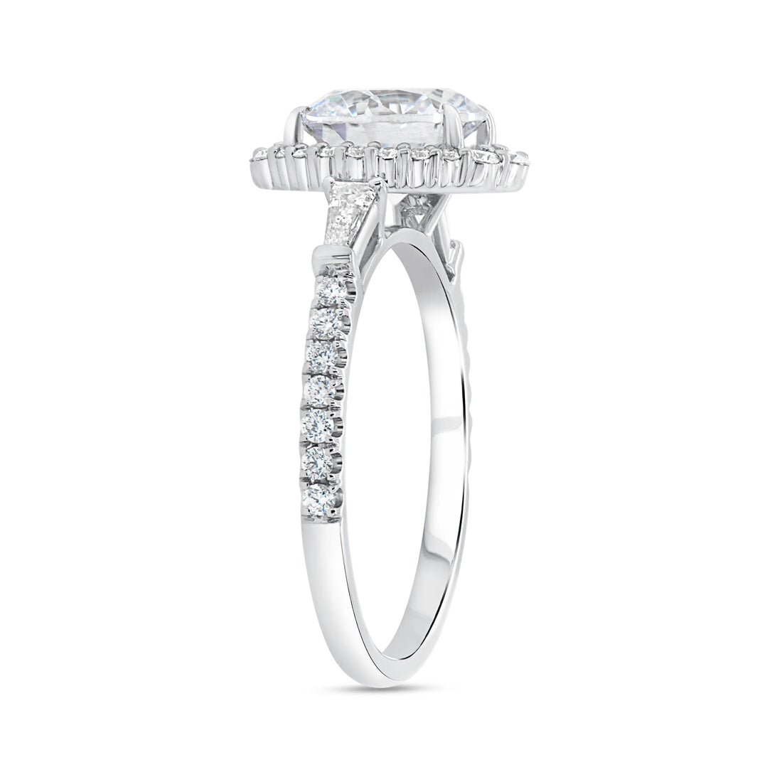 Uneek Petals Collection Halo Round Engagement Ring
