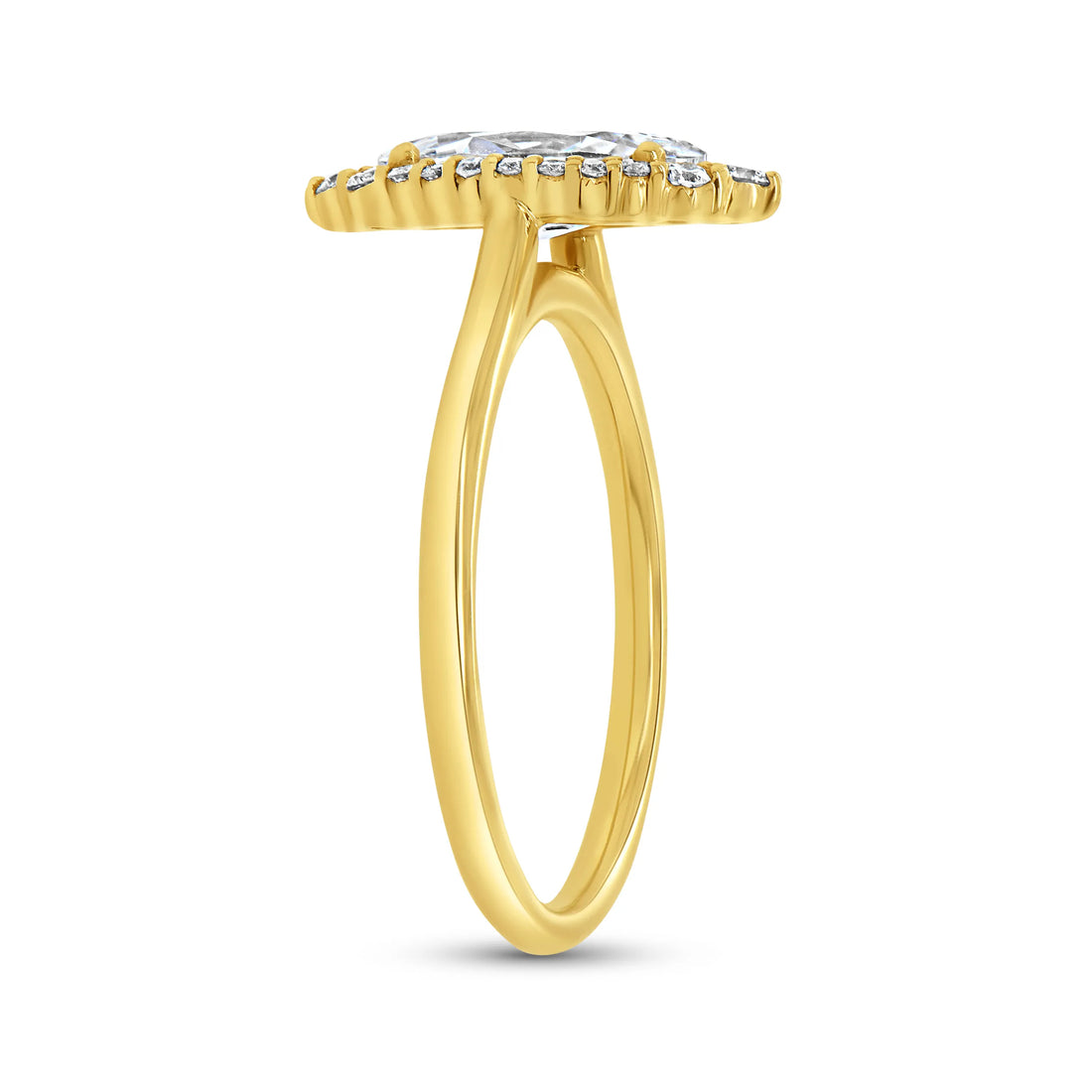 Uneek Petals Collection Halo Marquise Engagement Ring